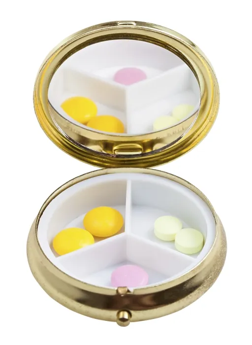 Framed Print : Compact Pill Box Print with Mirror and Tablets Framed Print : Compact Pill Box Print with Mirror and Tablets