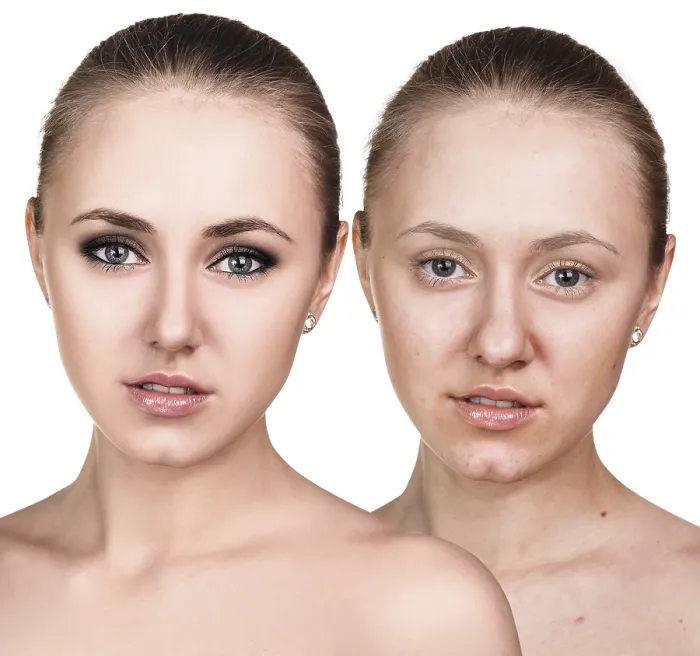 Framed Print : Comparative Portrait of Female Face Print