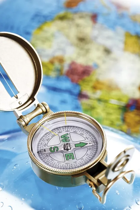 Framed Print : Compass on Globe Print Framed Print : Compass on Globe Print