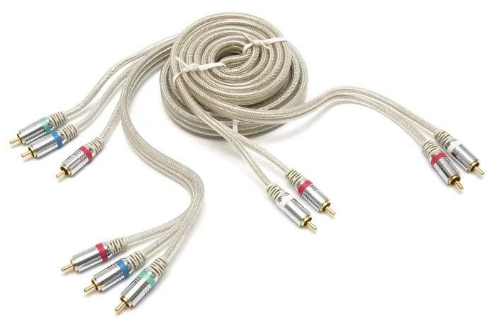 Framed Print : Gold Coated Component Video and Audio Cable Print Framed Print : Gold Coated Component Video and Audio Cable Print