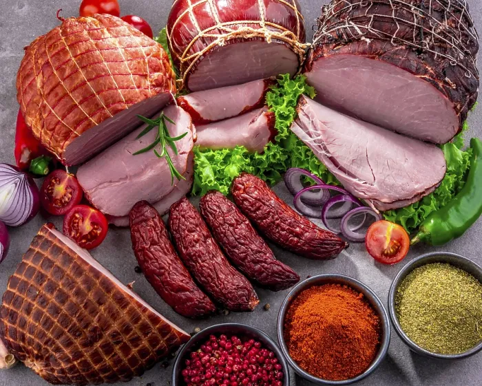 Framed Print : Composition with Assorted Meat Products Print Framed Print : Composition with Assorted Meat Products Print