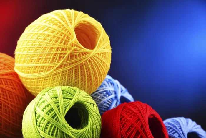 Framed Print : Composition with Assorted Colored Yarns and Hook Print Framed Print : Composition with Assorted Colored Yarns and Hook Print
