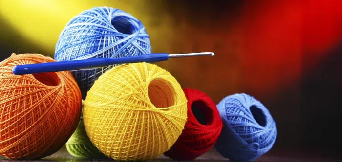 Framed Print : Composition with Assorted Colored Yarns and Hook Print Framed Print : Composition with Assorted Colored Yarns and Hook Print