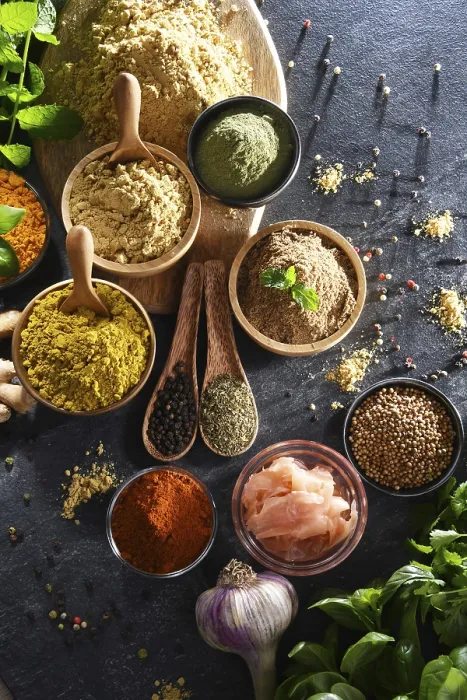 Framed Print : Composition with Assortment of Spices and Herbs Print Framed Print : Composition with Assortment of Spices and Herbs Print