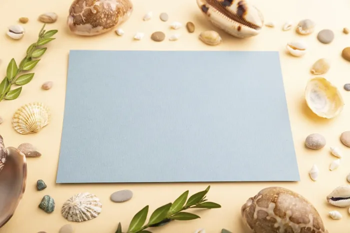 Framed Print : Composition with Blue Paper Sheet Print - Still Life Mockup Framed Print : Composition with Blue Paper Sheet Print - Still Life Mockup