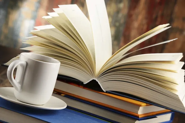 Framed Print : Composition with Books and Cup of Coffee Print Framed Print : Composition with Books and Cup of Coffee Print