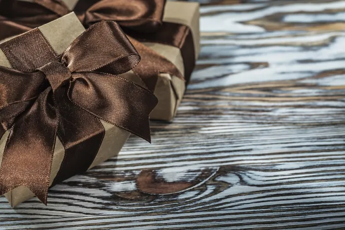 Framed Print : Brown Gift Boxes on Wooden Background Print Framed Print : Brown Gift Boxes on Wooden Background Print