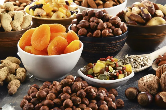 Framed Print : Composition with Dried Fruits and Assorted Nuts Print