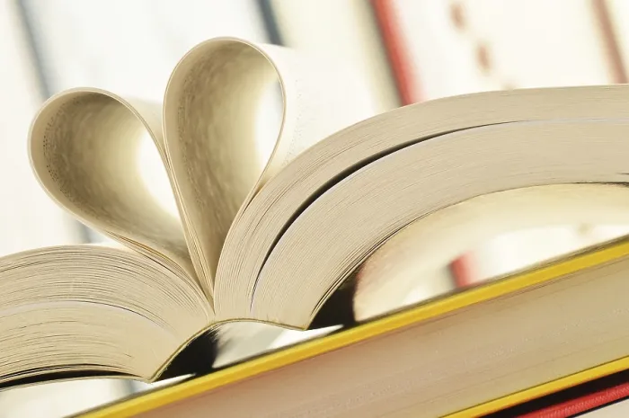 Framed Print : Composition with Stack of Books in Heart Shape Print Framed Print : Composition with Stack of Books in Heart Shape Print