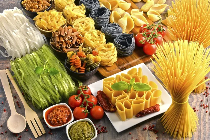 Framed Print : Composition with variety of pasta on kitchen table Print Framed Print : Composition with variety of pasta on kitchen table Print