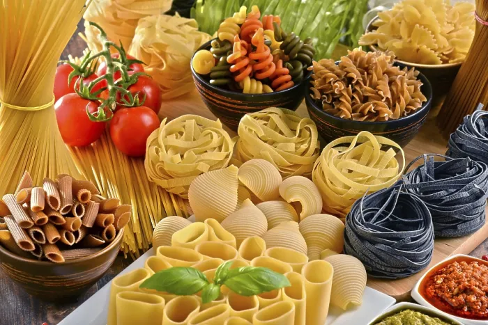Framed Print : Composition with Variety of Pasta on Kitchen Table Print Framed Print : Composition with Variety of Pasta on Kitchen Table Print