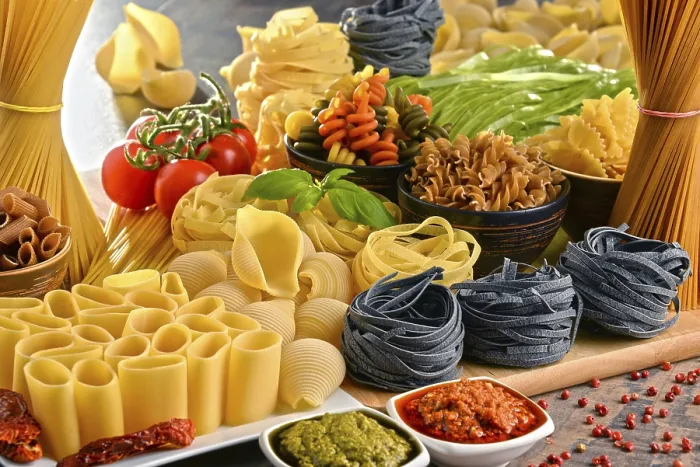 Framed Print : Composition with Variety of Pasta on Kitchen Table Print Framed Print : Composition with Variety of Pasta on Kitchen Table Print