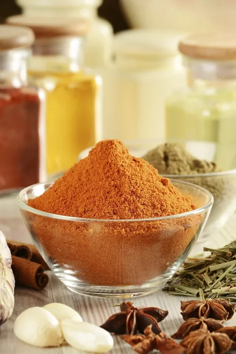 Framed Print : Composition with variety of spices on kitchen table Print Framed Print : Composition with variety of spices on kitchen table Print