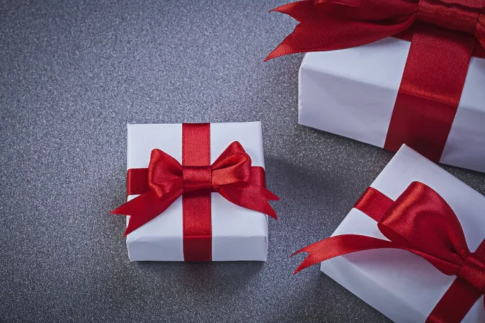 Framed Print : Wrapped Gift Boxes Print on Grey Surface Framed Print : Wrapped Gift Boxes Print on Grey Surface
