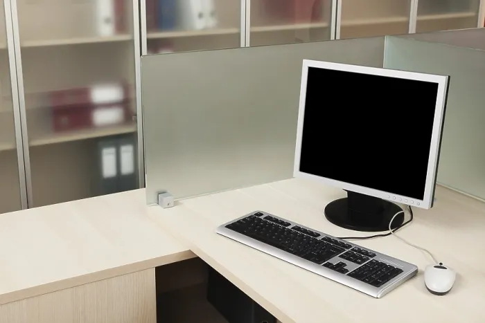 Framed Print : Computer Print Behind Glass in Office Setting Framed Print : Computer Print Behind Glass in Office Setting