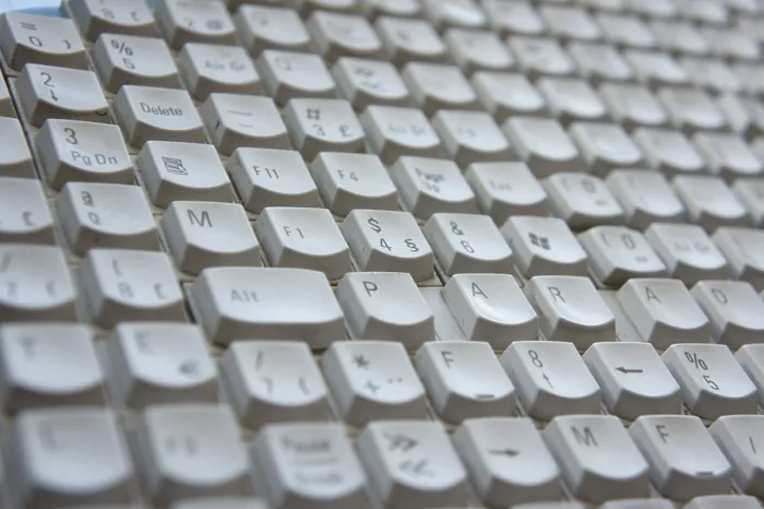 Framed Print : Flat Computer Keyboard Print in Funchal, Madeira