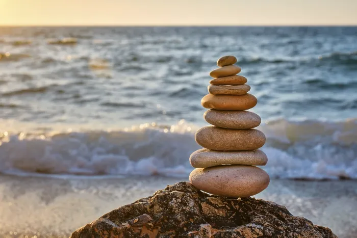 Framed Print : Concept of Balance and Harmony Print - Sunset Beach Cairn Framed Print : Concept of Balance and Harmony Print - Sunset Beach Cairn