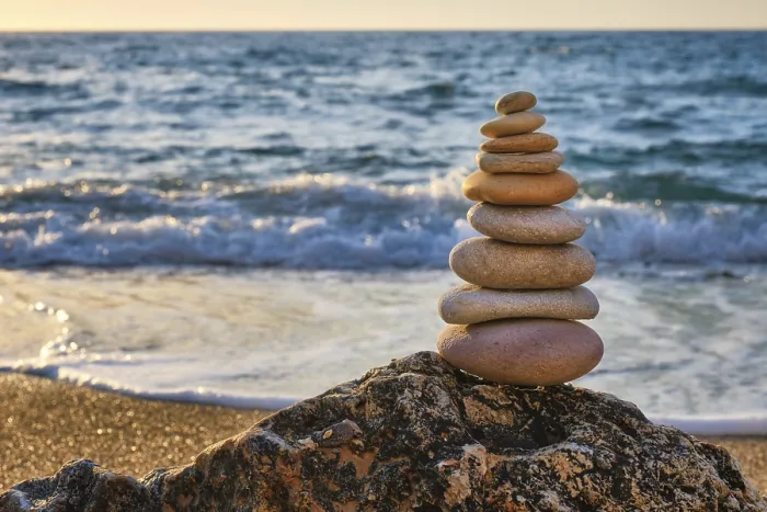 Framed Print : Concept of Balance and Harmony Print - Sunset Beach Cairn Framed Print : Concept of Balance and Harmony Print - Sunset Beach Cairn