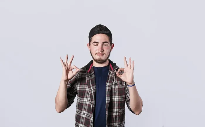 Framed Print : Concept of No Problem Print - Young Man Making Ok Gesture Framed Print : Concept of No Problem Print - Young Man Making Ok Gesture