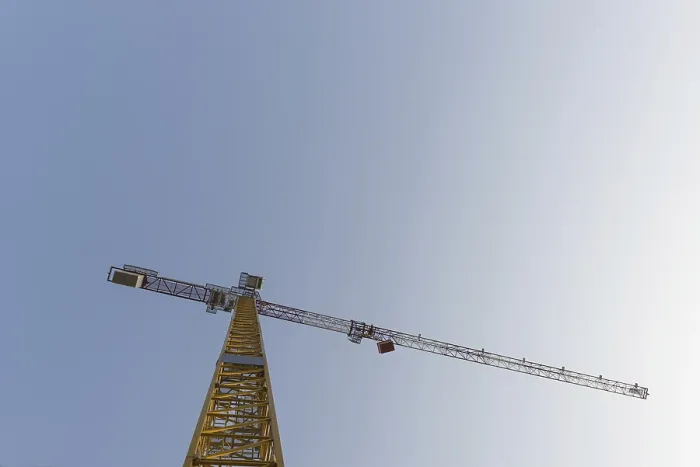 Framed Print : Construction Crane Print Against Blue Sky Framed Print : Construction Crane Print Against Blue Sky