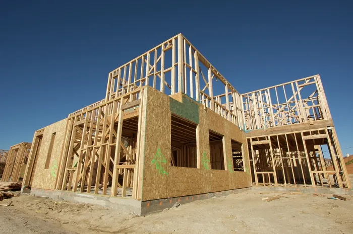 Framed Print : Construction Home Framing Print - Residential Site Framed Print : Construction Home Framing Print - Residential Site