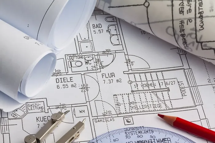 Framed Print : Construction Plan Print for Residential Building in Austria Framed Print : Construction Plan Print for Residential Building in Austria