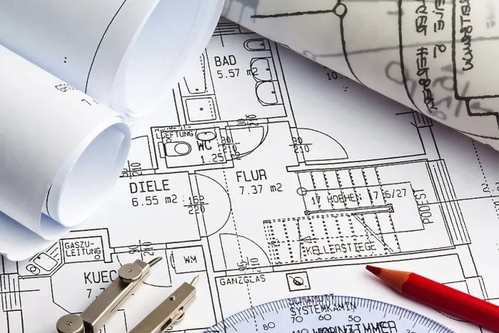 Framed Print : Residential Building Construction Plan Print Framed Print : Residential Building Construction Plan Print