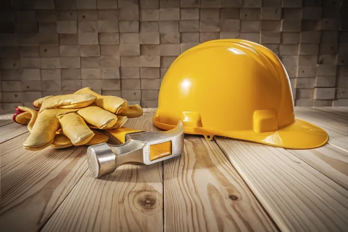 Framed Print : Construction Safety Print: Yellow Helmet and Workwear Framed Print : Construction Safety Print: Yellow Helmet and Workwear