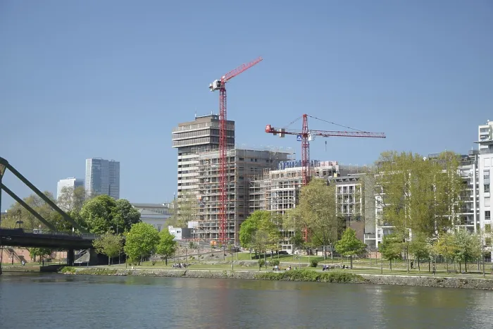 Framed Print : Construction Site Print: Frankfurt House Construction Framed Print : Construction Site Print: Frankfurt House Construction