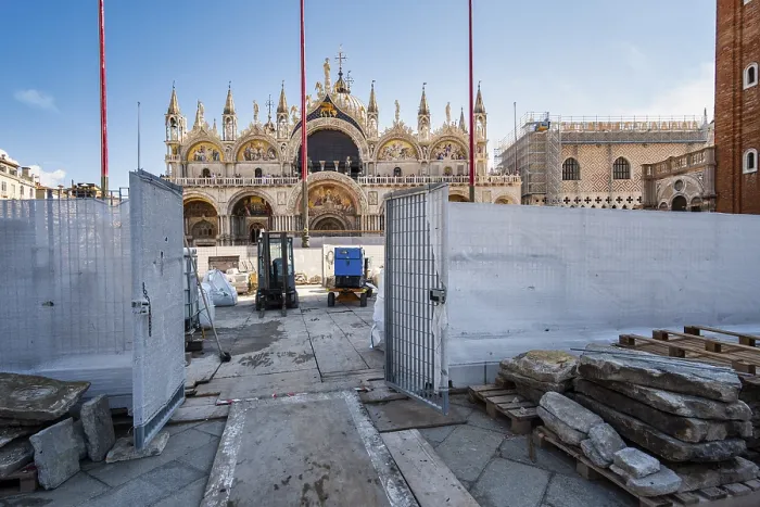 Framed Print : Construction Site Print in St Mark's Square, Venice Framed Print : Construction Site Print in St Mark's Square, Venice