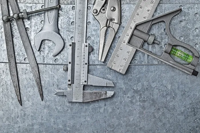 Framed Print : Construction Print: Metallic Background Construction Tools Framed Print : Construction Print: Metallic Background Construction Tools