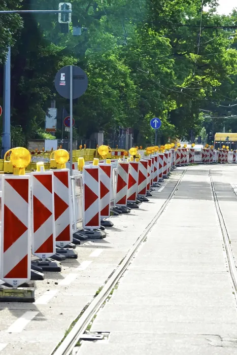 Framed Print : Construction Work on a Road in Germany Print