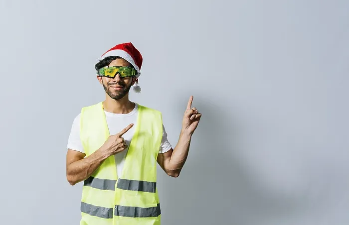 Framed Print : Construction Worker in Christmas Hat Print, Managua, Nicaragua Framed Print : Construction Worker in Christmas Hat Print, Managua, Nicaragua