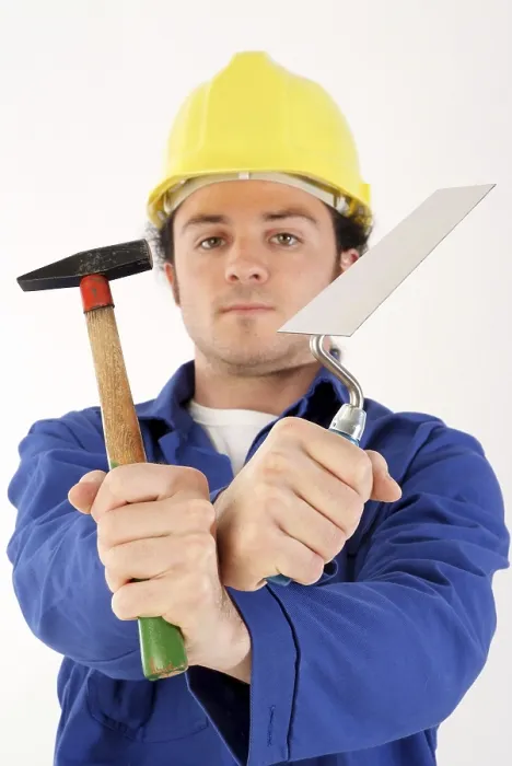 Framed Print : Construction Worker with Tools Print Framed Print : Construction Worker with Tools Print