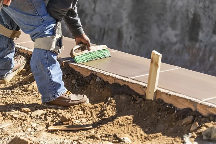 Framed Print : Construction Worker Forming Pool Coping Print Framed Print : Construction Worker Forming Pool Coping Print
