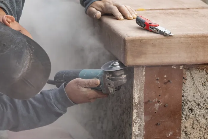 Framed Print : Construction Worker Using Grinder Print Framed Print : Construction Worker Using Grinder Print