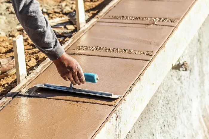 Framed Print : Construction Worker Using Trowel On Wet Cement Print Framed Print : Construction Worker Using Trowel On Wet Cement Print
