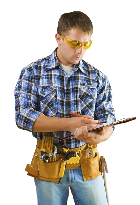 Framed Print : Construction Worker Writing in Paperclip Print Framed Print : Construction Worker Writing in Paperclip Print