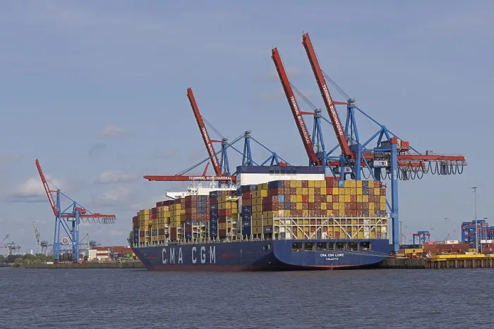 Framed Print : Container Ship at Burchardkai Container Terminal Print