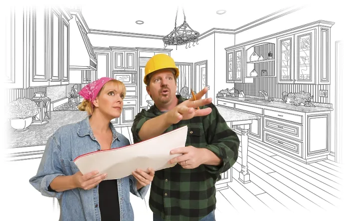 Framed Print : Contractor Discusses Custom Kitchen Design Print Framed Print : Contractor Discusses Custom Kitchen Design Print