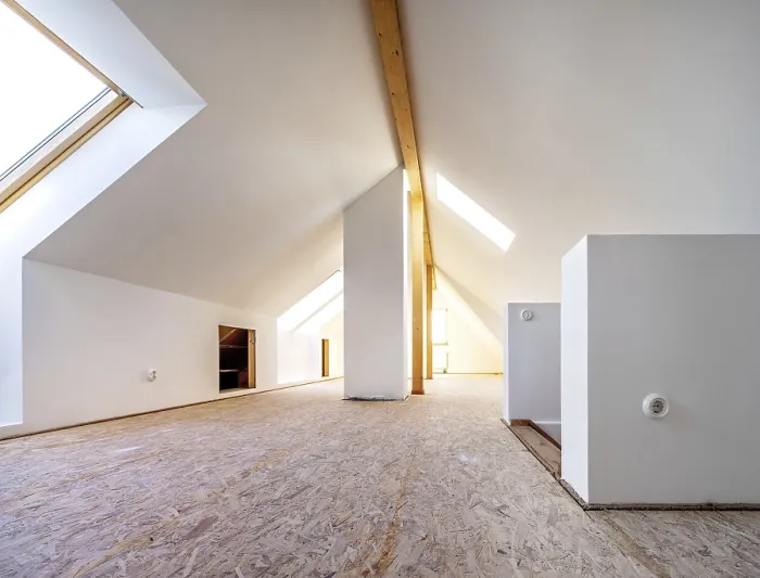 Framed Print : Conversion of an attic into a spacious living area Print, Germany