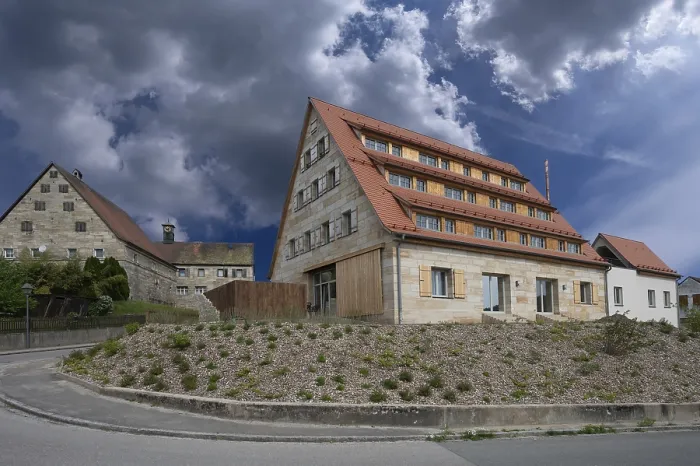 Framed Print : Conversion of a former barn into a residential building, Simonsnhofen Print Framed Print : Conversion of a former barn into a residential building, Simonsnhofen Print