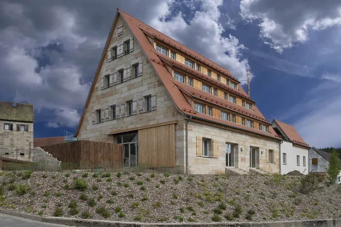 Framed Print : Conversion of a former barn into a residential building, Simonsnhofen print Framed Print : Conversion of a former barn into a residential building, Simonsnhofen print