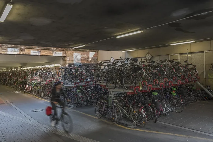 Framed Print : Print of Munster Bicycle Parking Garage, Germany Framed Print : Print of Munster Bicycle Parking Garage, Germany