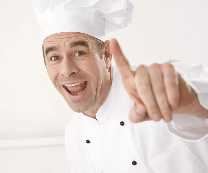 Framed Print : Cook Gesticulating, Laughing Print Framed Print : Cook Gesticulating, Laughing Print