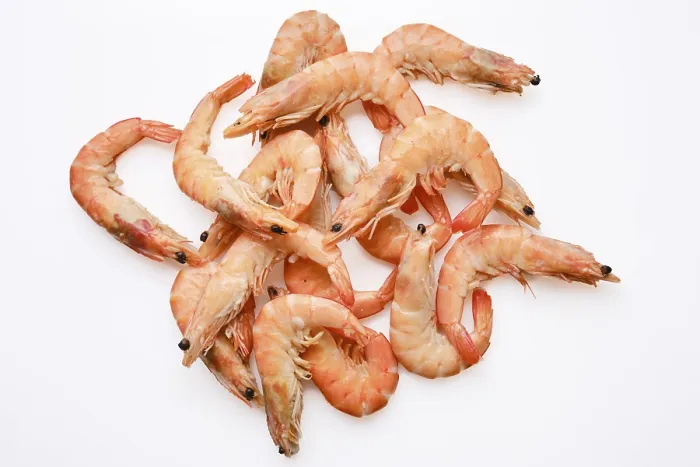 Framed Print : Print of Cooked Whole Shrimp on a White Surface Framed Print : Print of Cooked Whole Shrimp on a White Surface