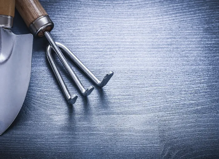 Framed Print : Garden Hand Tools Print - Fork and Spade Framed Print : Garden Hand Tools Print - Fork and Spade
