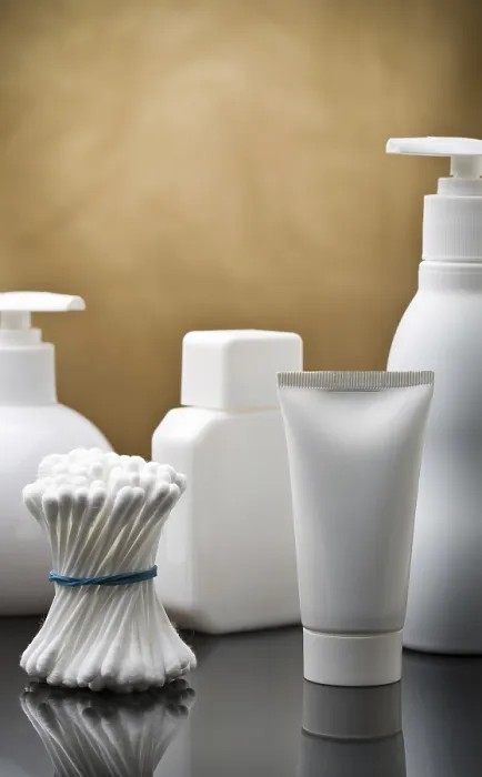 Framed Print : Copyspace View Print of Skincare Items Framed Print : Copyspace View Print of Skincare Items