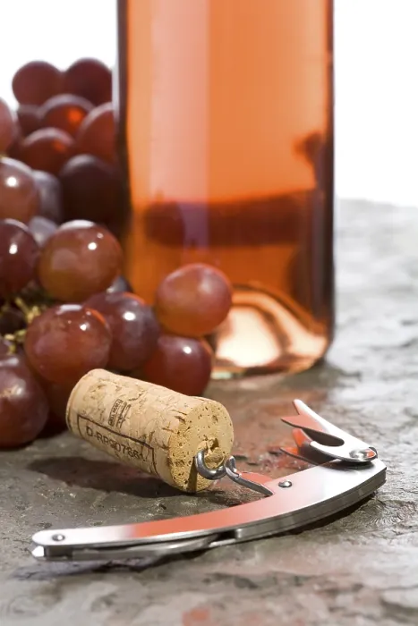 Framed Print : Corkscrew with Grapes and a Bottle Print Framed Print : Corkscrew with Grapes and a Bottle Print
