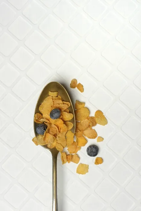 Framed Print : Breakfast Print: Cornflakes and Blueberries Framed Print : Breakfast Print: Cornflakes and Blueberries